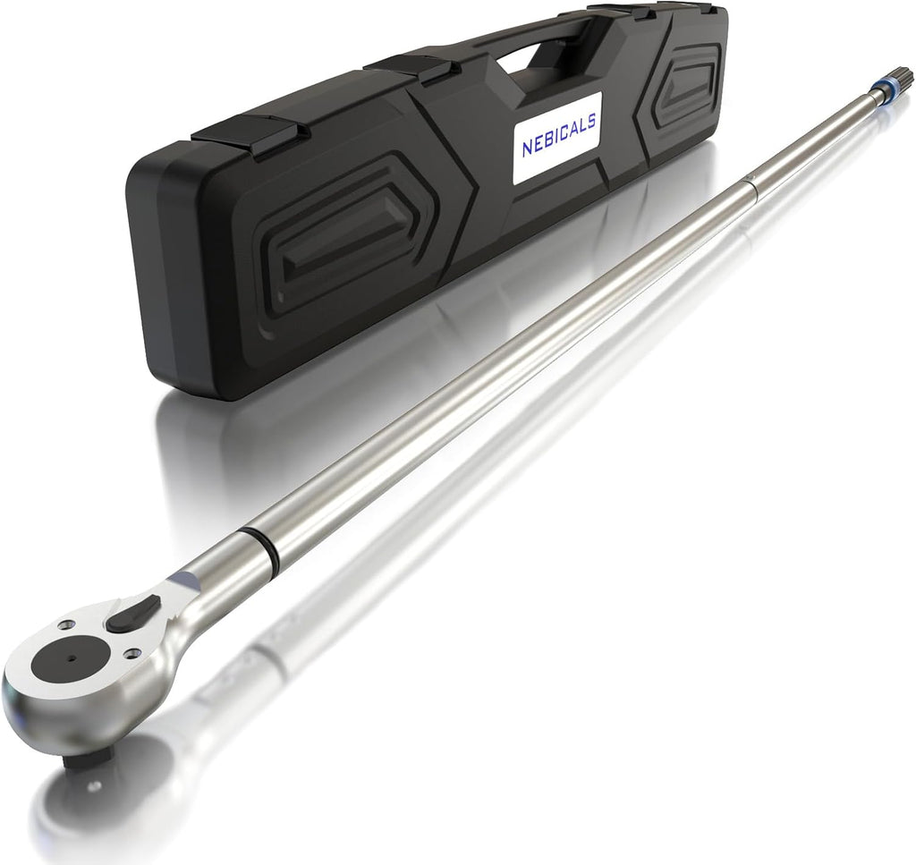 1'' 200-1200 Ft Lb Torque Wrench Heavy Duty, Dual Direction, High hardness, Long lifetime, Stored In a Solid Case