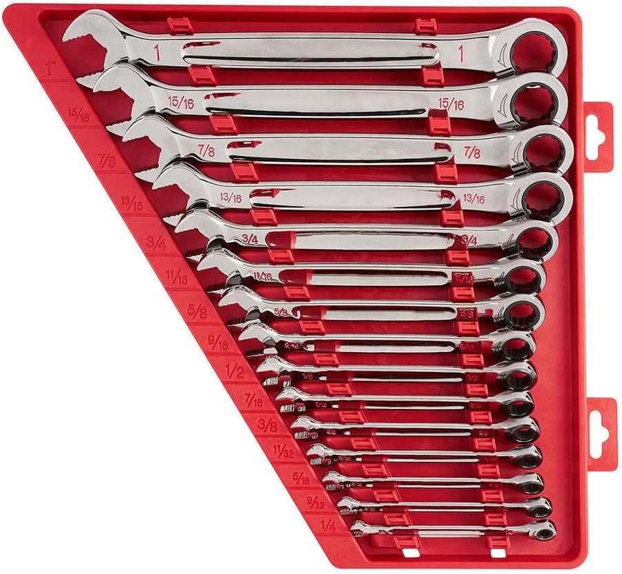 Combination Wrench, Ratchet Wrenches Set Compatible with Milwaukee 48-22-9416 Durable Ratcheting Combination Wrench Mechanics ToolSet - 15PC