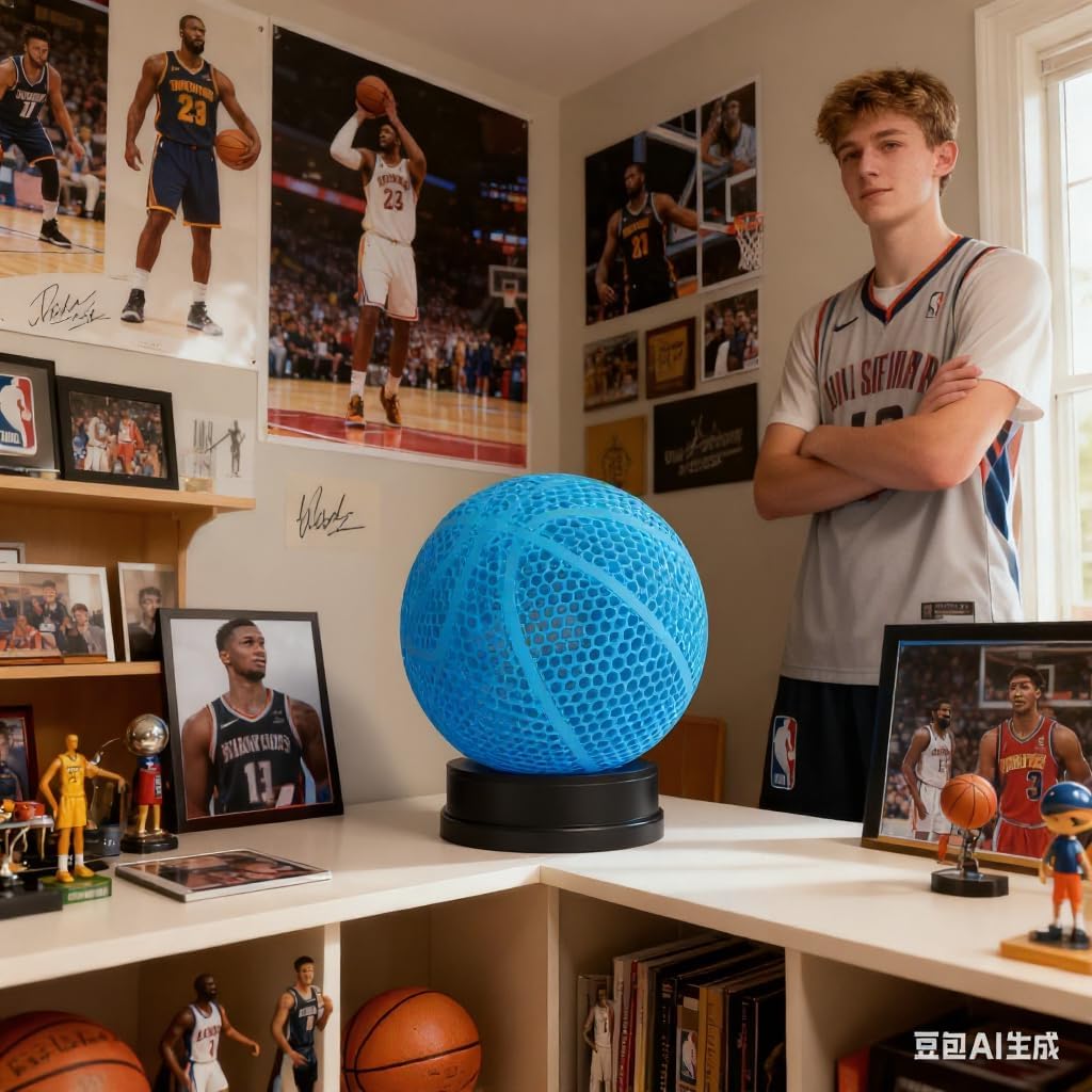 3D Printed Basketball-Airless Basketball,Ultra - Quiet & No Pump Needed,High Bounce,Official Size7,Indoor, Gym & Outdoor Use