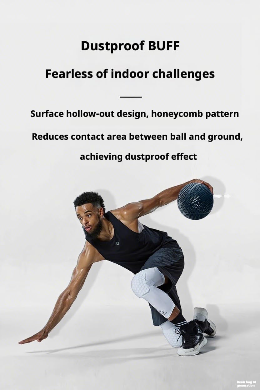 YHNNH Airless Basketball 3D Printed Silent Basketball Indoor Outdoor Durable Performance Quiet Basketballs Gift for Friends
