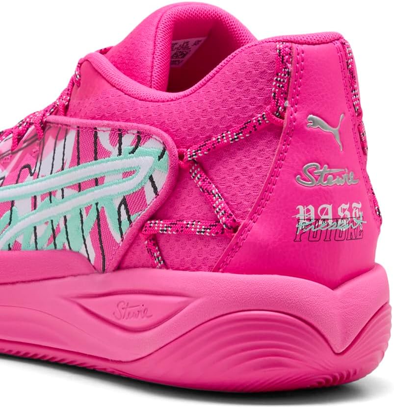 PUMA Womens Stewie 4 Timeless Basketball Sneakers Shoes - Green, Pink