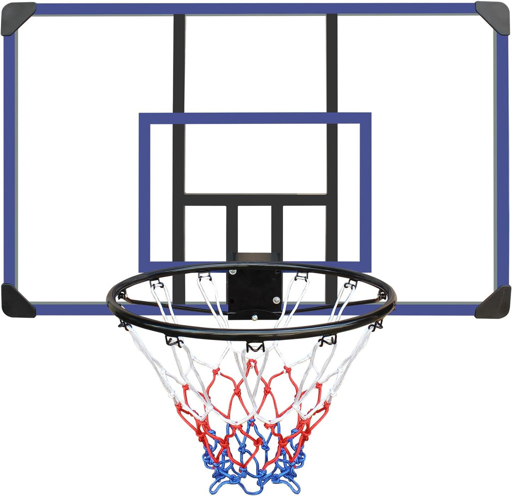 Wall-Mounted Basketball Hoop, 45 'x 29' shatterproof Back, Folding, Durable Hoop and All-Weather net for Indoor and Outdoor use