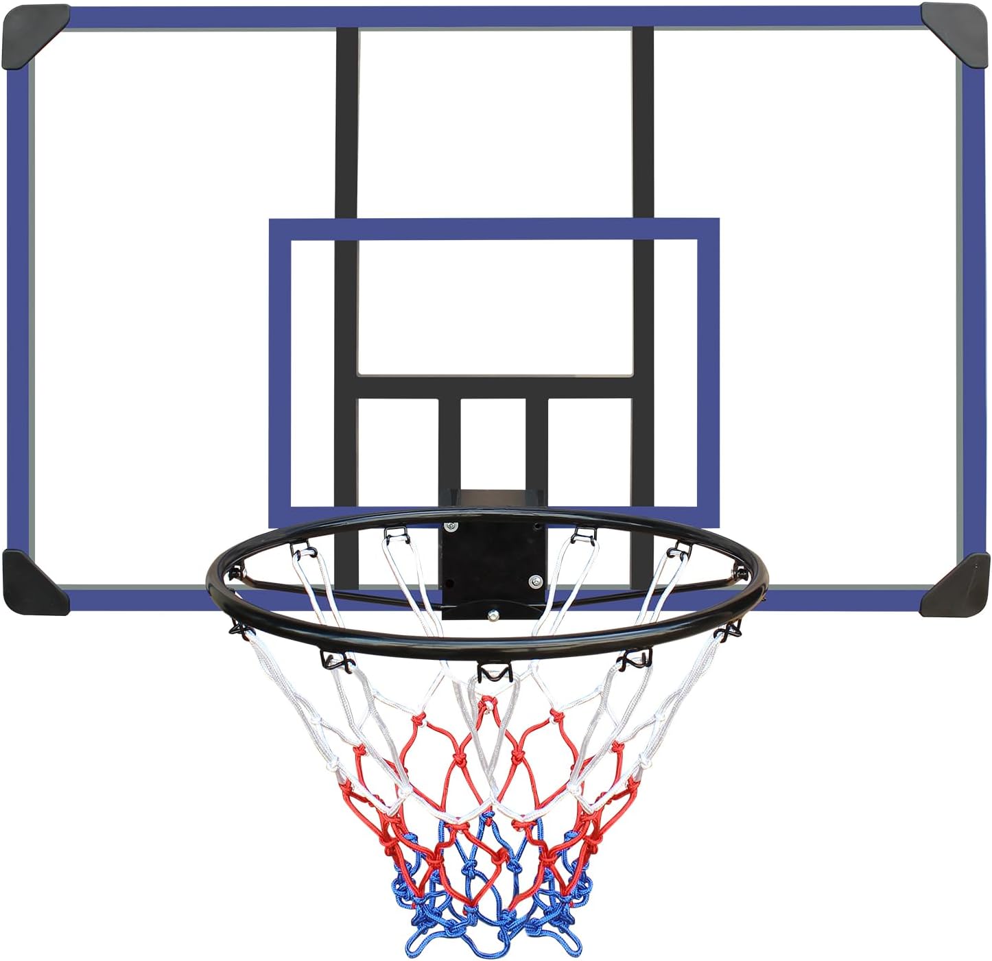 Wall-Mounted Basketball Hoop, 45 'x 29' shatterproof Back, Folding, Durable Hoop and All-Weather net for Indoor and Outdoor use