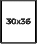 30x36 Shadow Box Black Solid Wood Display Frame with White Acid-Free Backing UV Acrylic & Hanging Hardware - with 3/4' Usable Depth