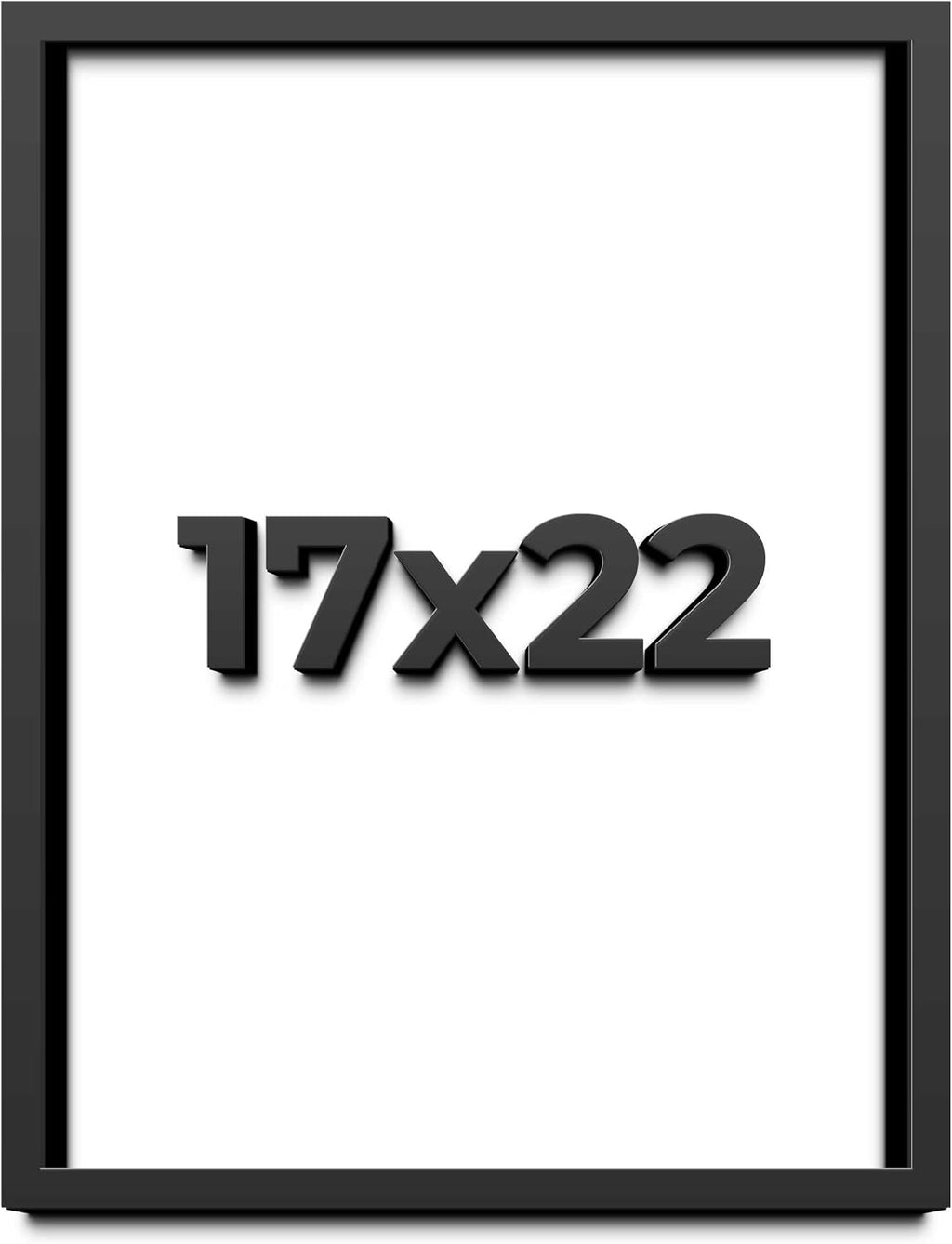 17x22 Shadow Box Black Solid Wood Display Frame with White Acid-Free Backing UV Acrylic & Hanging Hardware - with 3/4' Usable Depth