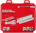 Socket Set For Milwaukee 48-22-9504 1/4-Inch Drive Durable Metric Ratchet and Socket Set (Size:9.5 x 1.7 x 8.7 in) - 28pc, Red