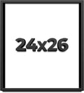 24x26 Shadow Box Black Solid Wood Display Frame with White Acid-Free Backing UV Acrylic & Hanging Hardware - with 3/4' Usable Depth