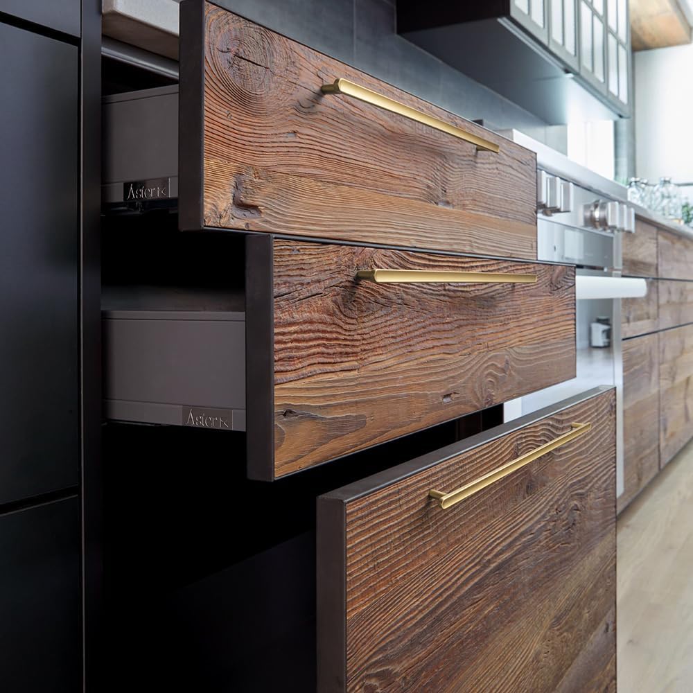 Goo-Ki 6 Pack 12 5/8' Classic Curvature Champagne Bronze Cabinet Handles - Timeless Appeal Meets Modern Functionality for Kitchen Drawer Improvement