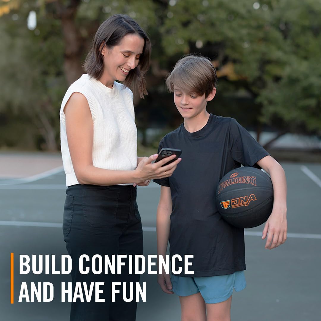 Spalding TF DNA Smart Basketball with Training App & 1-Year Subscription, Indoor/Outdoor Basketball, Tracks Shooting Performance & Training Metrics