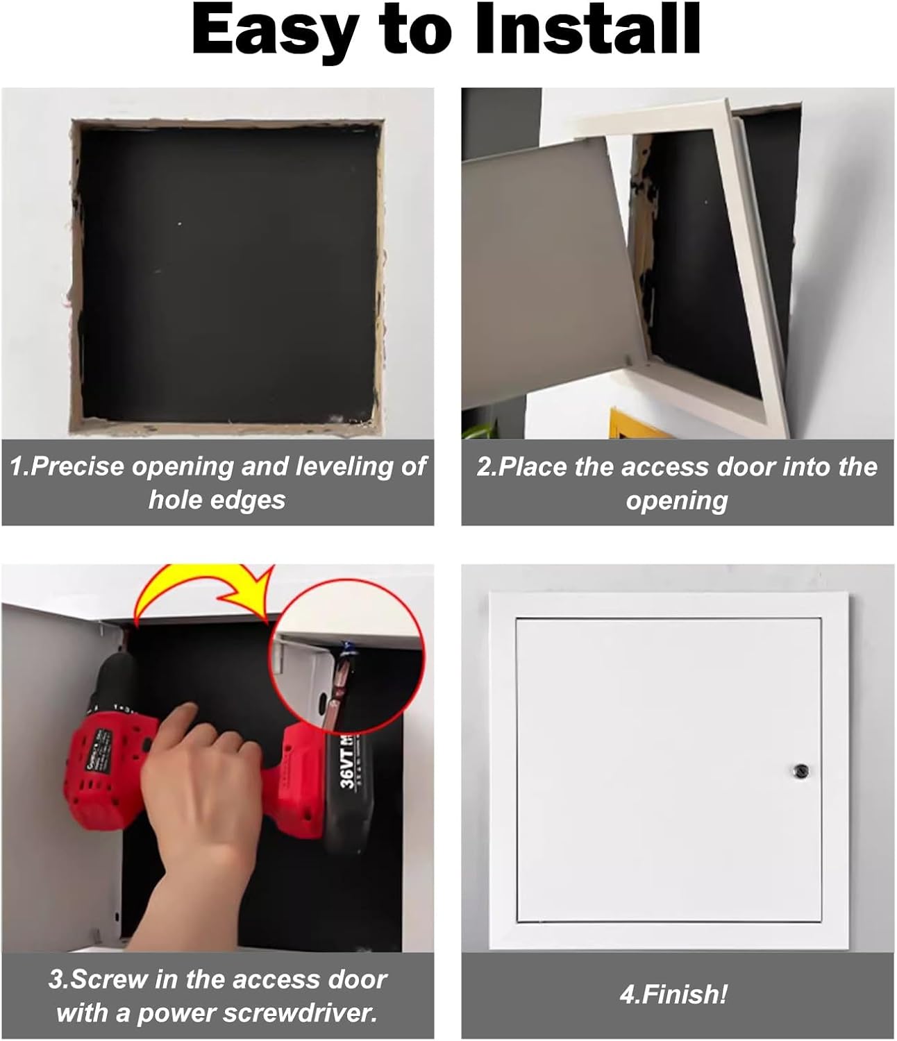 Locked Access Panel for Electrical and Plumbing, White Aluminum Inspection Service Door for Drywall, 12 16 20 24 30 36 in Attic Metal Access Doors Flush Mount(32x48in)