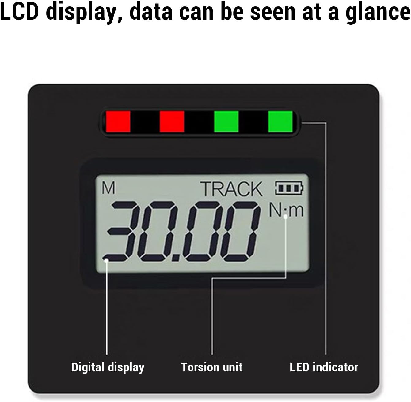 CHICIRIS Digital Torque Wrench, Precision Tool with Data Logging, LED Warning Light, Buzzer Alarm, Ergonomic Design for Car, Motorcycle, DIY, Home, Industrial Maintenance