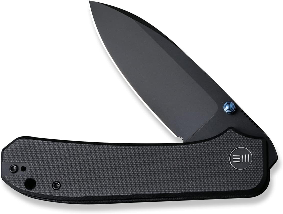 WeKnife Big Banter Pocket Knife for EDC,Ben Petersen Folding Knife with 3.69'CPM 20CV Blade G10 Handle,Titanium Thumb Stud Opener WE21045-1 (Black)