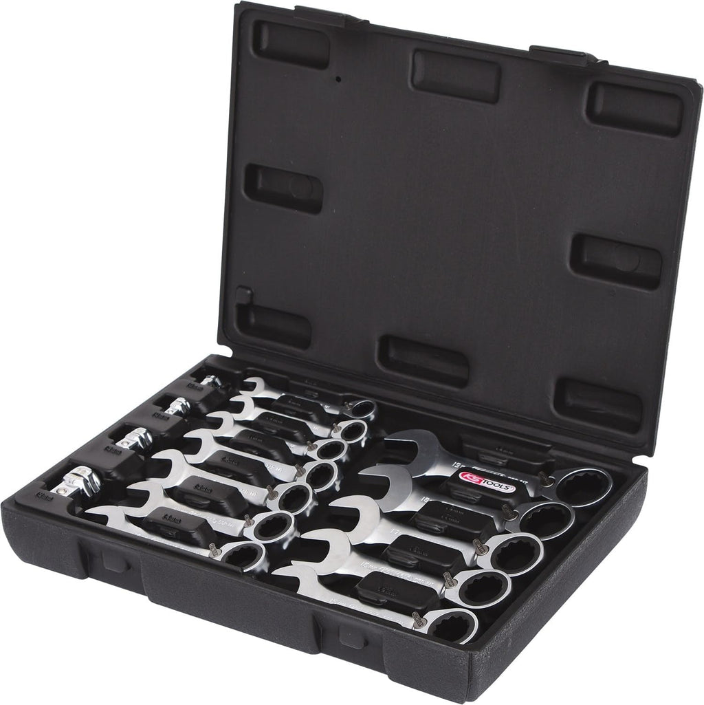GEARplus combination ratcheting spanner set, stubby, 6 pcs