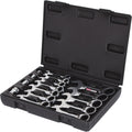 GEARplus combination ratcheting spanner set, stubby, 6 pcs