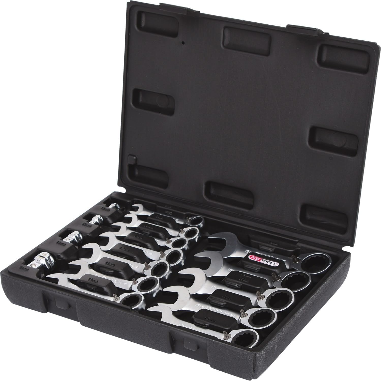 GEARplus combination ratcheting spanner set, stubby, 6 pcs