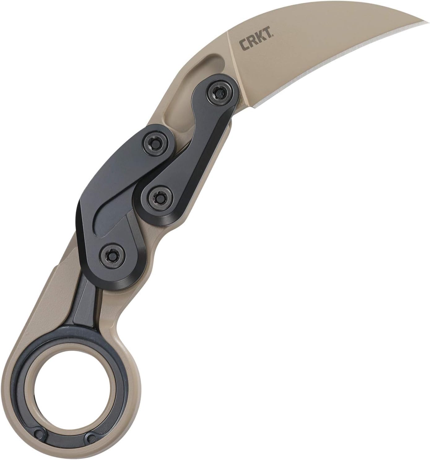 CRKT Provoke Desert Sand Kinematic EDC Folding Pocket Knife: Morphing Karambit, D2 Cerakote Blade, Kinematic Pivot Action, Integrated Safety Lock, Low Profile Pocket Clip 4040DS