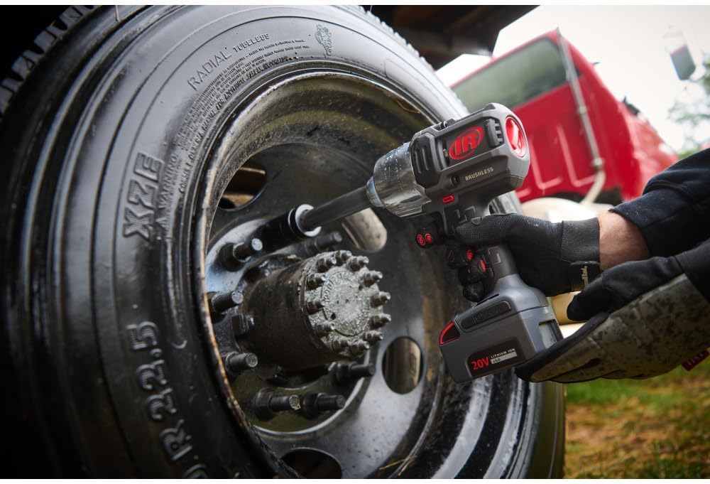 Ingersoll Rand W8571-K2 3/4' 20V Cordless Impact Wrench 2 Battery Kit, 2000 ft-lb Torque, 6' Extended Anvil, Friction Ring Thru-hole, Pistol