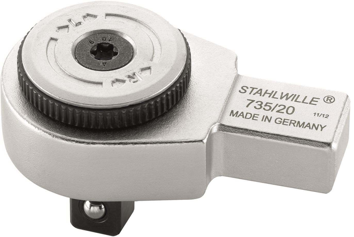 Stahlwille 58250020 Reversible Ratchet Insert Tool, 1/2-Inch Square Drive, 60 Fine Teeth, Made of Chrome Alloy Steel & Chrome-Plated, for Use w/Stahlwille's Torque Wrench No. 730/20 Quick, Size 20