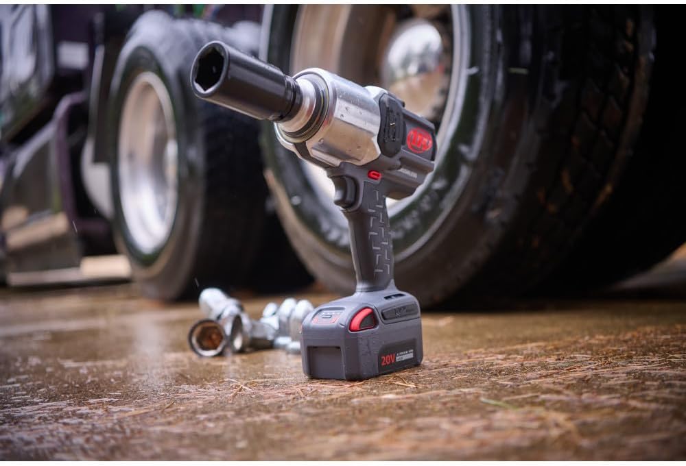 Ingersoll Rand W8191-K2 1' 20V Cordless Impact Wrench 2 Battery Kit, 2000 ft-lb Torque, Friction Ring Thru-hole, Pistol
