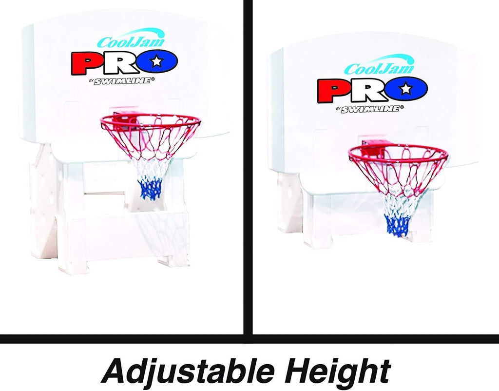 Cool Jam Pro Pool Basketball Goal Hoop Net | Includes 2 Basketballs | Adjustable Heights | Hard Molded Backboard | Sturdy & Stable Weighted Base | Make Your Swimming Pool The Neighborhood Arena