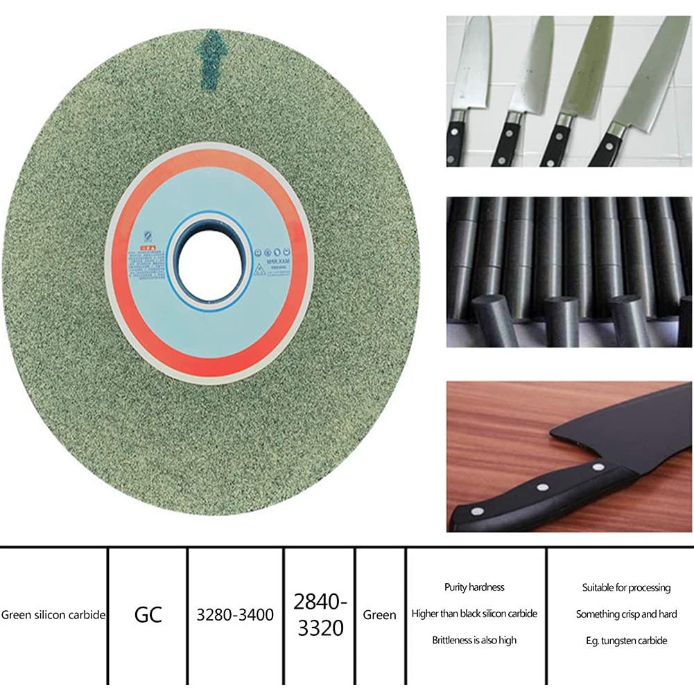 Grinding Wheel, Green Silicon Carbide Bench Pedestal Grinding Wheel 250mmx32mmx25mm 46-120 Grit(80 Grit)