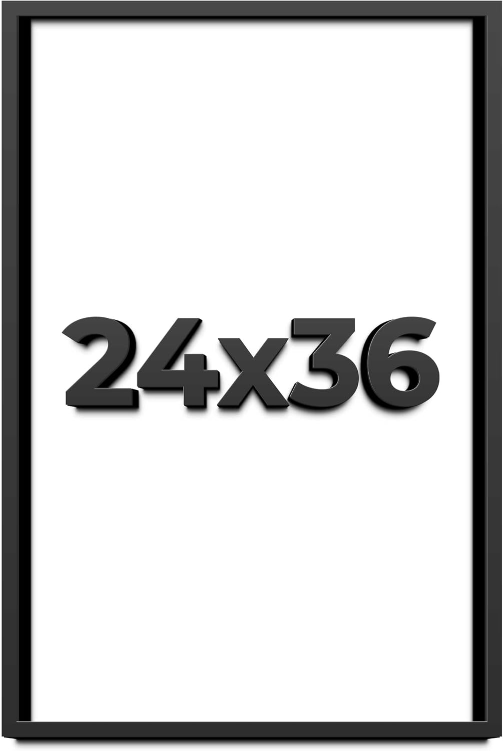 24x36 Shadow Box Black Solid Wood Display Frame with White Acid-Free Backing UV Acrylic & Hanging Hardware - with 3/4' Usable Depth
