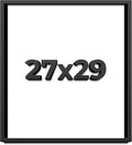 27x29 Shadow Box Black Solid Wood Display Frame with White Acid-Free Backing UV Acrylic & Hanging Hardware - with 3/4' Usable Depth