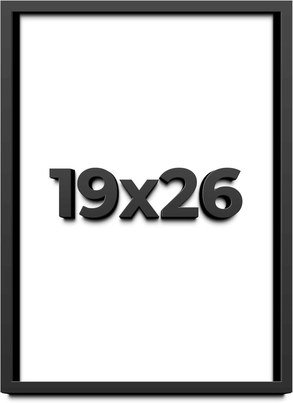 19x26 Shadow Box Black Solid Wood Display Frame with White Acid-Free Backing UV Acrylic & Hanging Hardware - with 3/4' Usable Depth