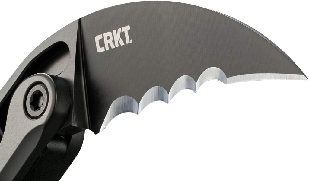 CRKT Provoke Folding Knife with Kinematic: Morphing Karambit, D2 Veff Serrations Blade, Aluminum Handle, Pocket Clip, 4040V