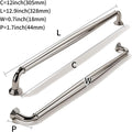 khtumeware 3 Pack Appliance Handle Pull 12 Inch(305mm) Polished Nickel Heavy Duty Solid Cabinet Handles Cabinet Pulls Heavy Duty Solid Cabinet Hardware for Cupboard Drawer Pulls Dresser Handle