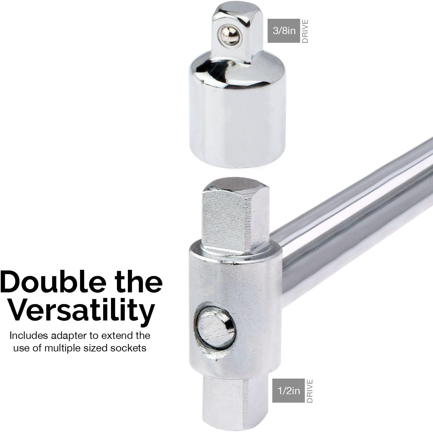 Tooluxe 03703L Dual Drive Beam Style Torque Wrench,3/8' & ½' Drives | 17' Length, 0-150 Ft-Lbs | SAE, Premium Steel Alloy (Pack of 12)