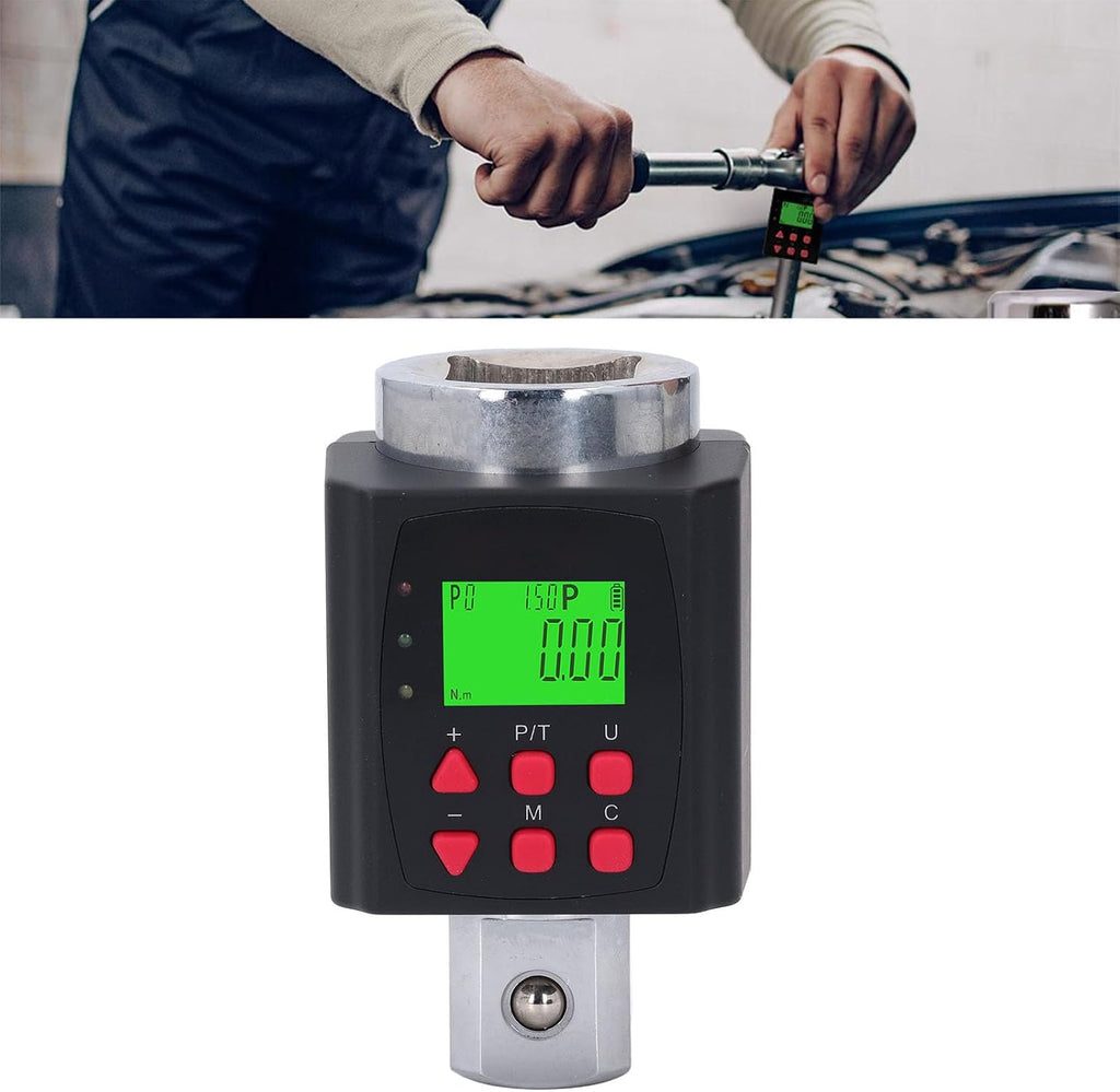 Digital Torque Wrench Adapter 1 Inch Drive High Precision Electronic Torque Meter 15 1500 Nm with LCD Backlight for Car Motorcycle Bike Maintenance and Repair