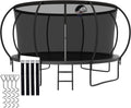1500LBS Capacity No-Gap Design 8 10 12 14 15 16 FT Recreational Jumper with Enclosure Net, Wind Stakes & Basketball Hoop, ASTM Approved, Perfect for Kids & Adults Family Outdoor Backyard Fun