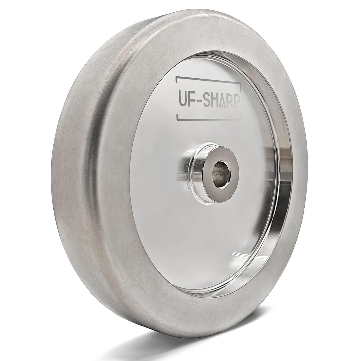 4 in 1 Plus CBN Grinding Wheel 8 inch, 1.5' Wide, 5/8' Arbor, 1/4' Radius for Sharpening Woodturning Tools、HSS Tools (1000 Grit)