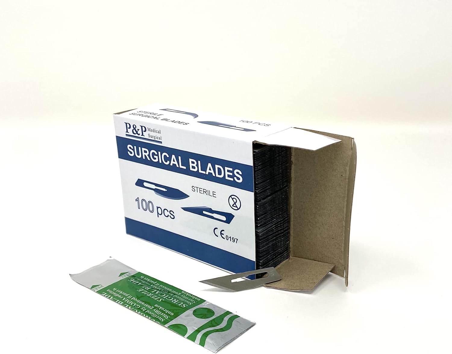 Disposable Surgical Scalpel Blades Sterile Size 10A High Grade Carbon Steel 2.1% 10xx Individually Foil Wrapped by P&P Medical Surgical (5000)