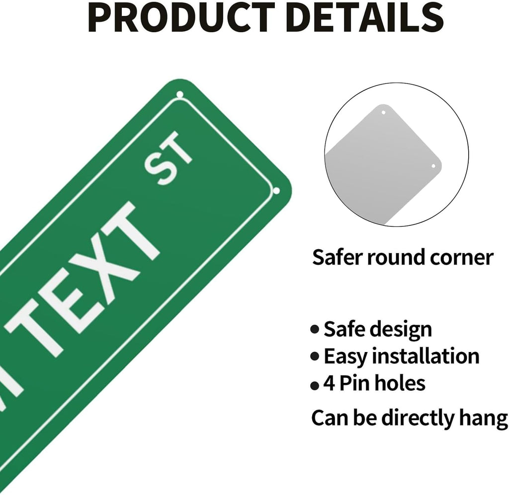 Custom Street Sign with Directional Arrow, Double Sided/Reflective Option, 36''x12'', Personalized Road Address Large Metal Sign, Customize for Business, Office, Outdoor, Home, Delivery