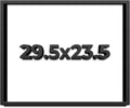 29.5x23.5 Shadow Box Black Solid Wood Display Frame with White Acid-Free Backing UV Acrylic & Hanging Hardware - with 3/4' Usable Depth