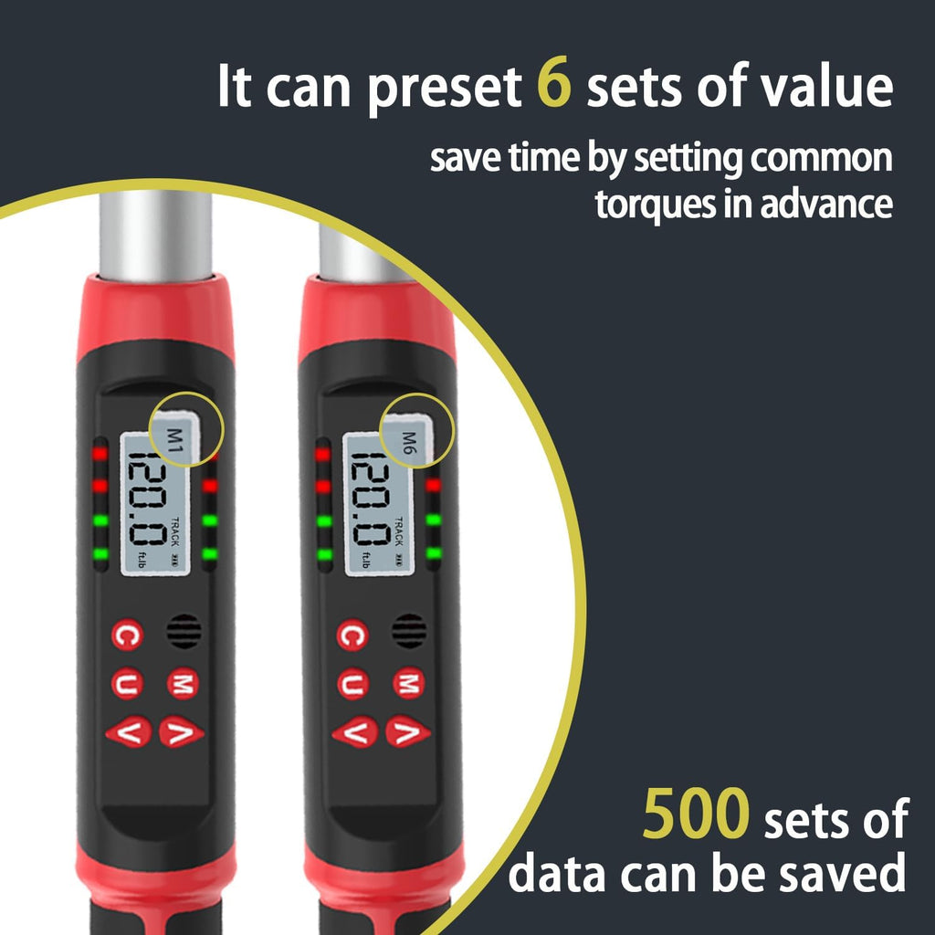 VANPO Digital HVAC Torque Wrench 7.4-147.6 ft.lb, 38mm Adjustable Jaw | 10-200 N.m, ±2% Accuracy, LED Buzzer Alert, 14x18mm Open End, Adjustable Digital Torque Wrench for Mini Split AC, Pipeline