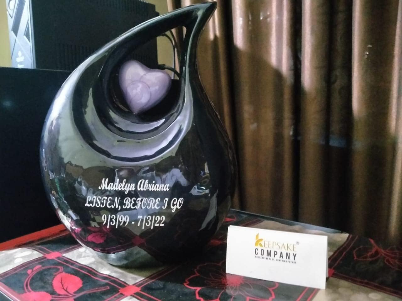 Glossy Multicolor Personalized Urn Personalized - Heart Urns for Human Ashes Adult -Cremation Urns for Adult Ashes -Decorative Urns - (27-Customizable Assorted Color Teardrop, Large)