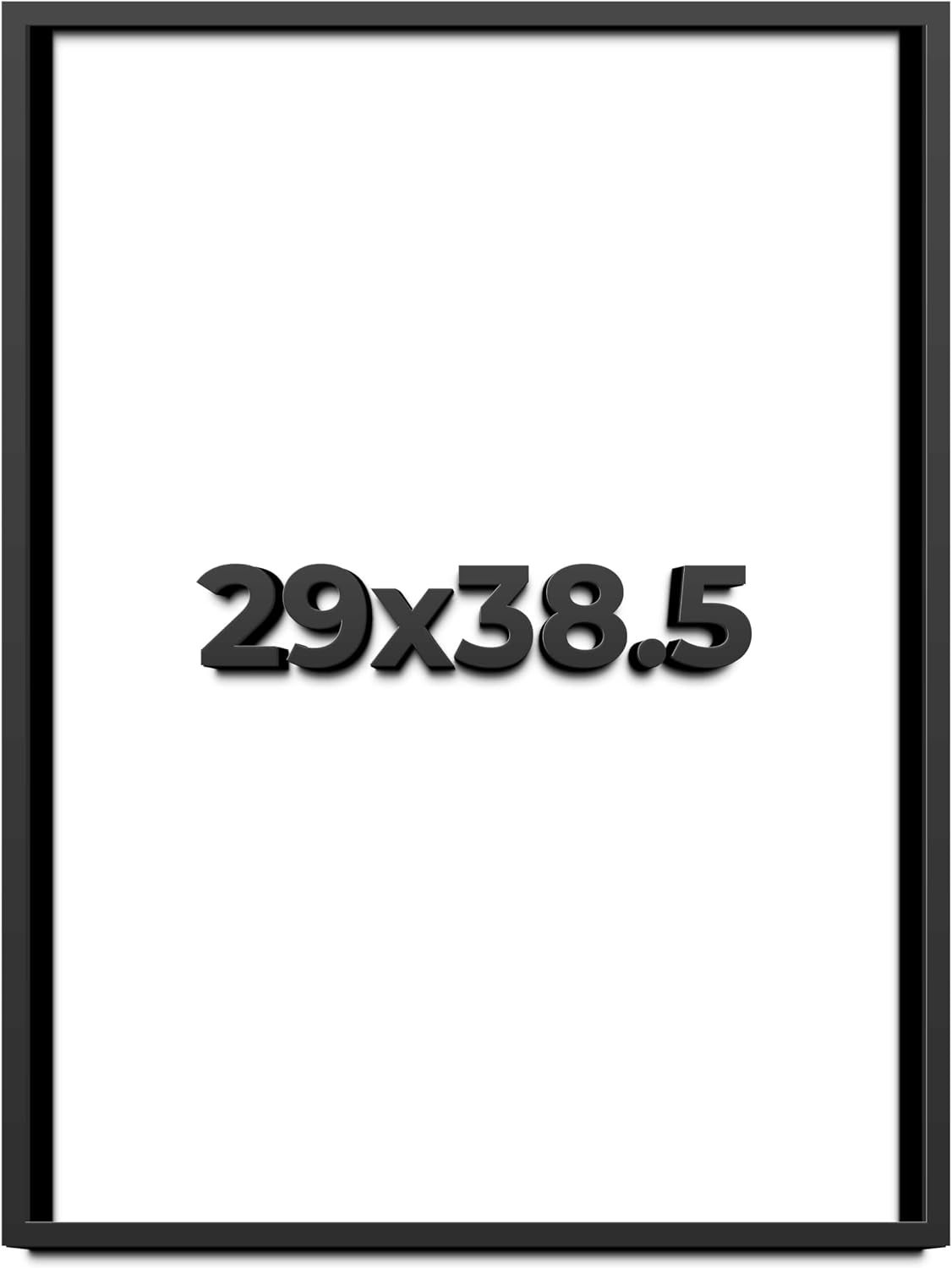 29x38.5 Shadow Box Black Solid Wood Display Frame with White Acid-Free Backing UV Acrylic & Hanging Hardware - with 3/4' Usable Depth
