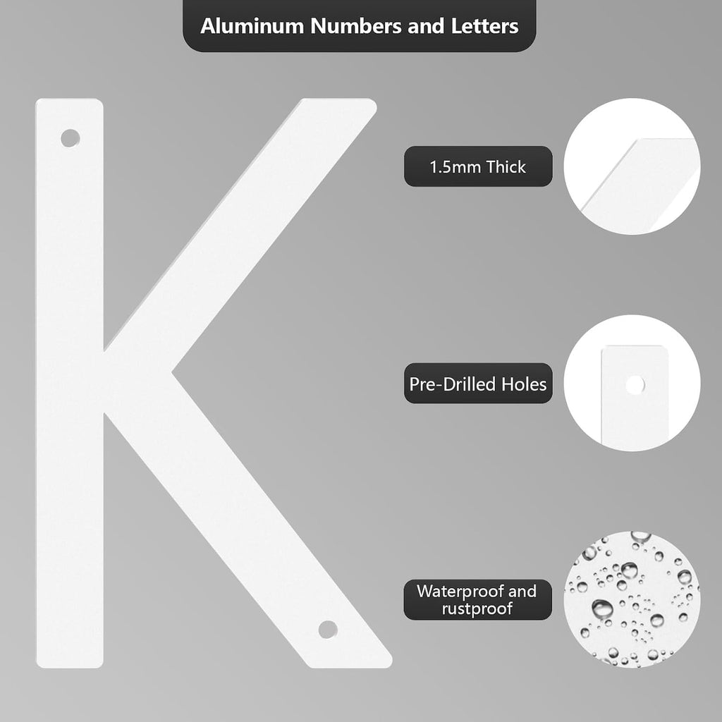 28 Inch White House Numbers for Outside, Metal Letters for Outdoor Signs, Anti-rust Aluminium House Address Letters for Front Door, Office, and Garden Decoration (Arrow)