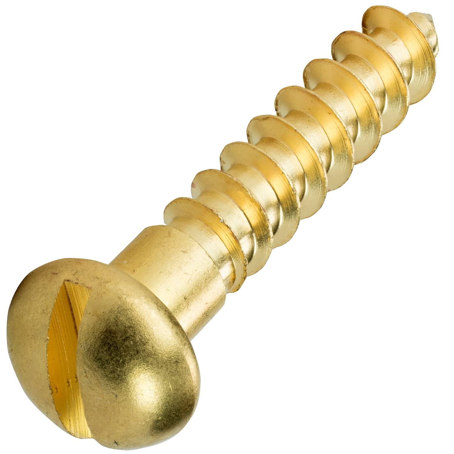 #8 x 2' Brass Round Head Wood Screws Kit Hardware Slotted Drive Pack of 500 Fastener Set LS21128F