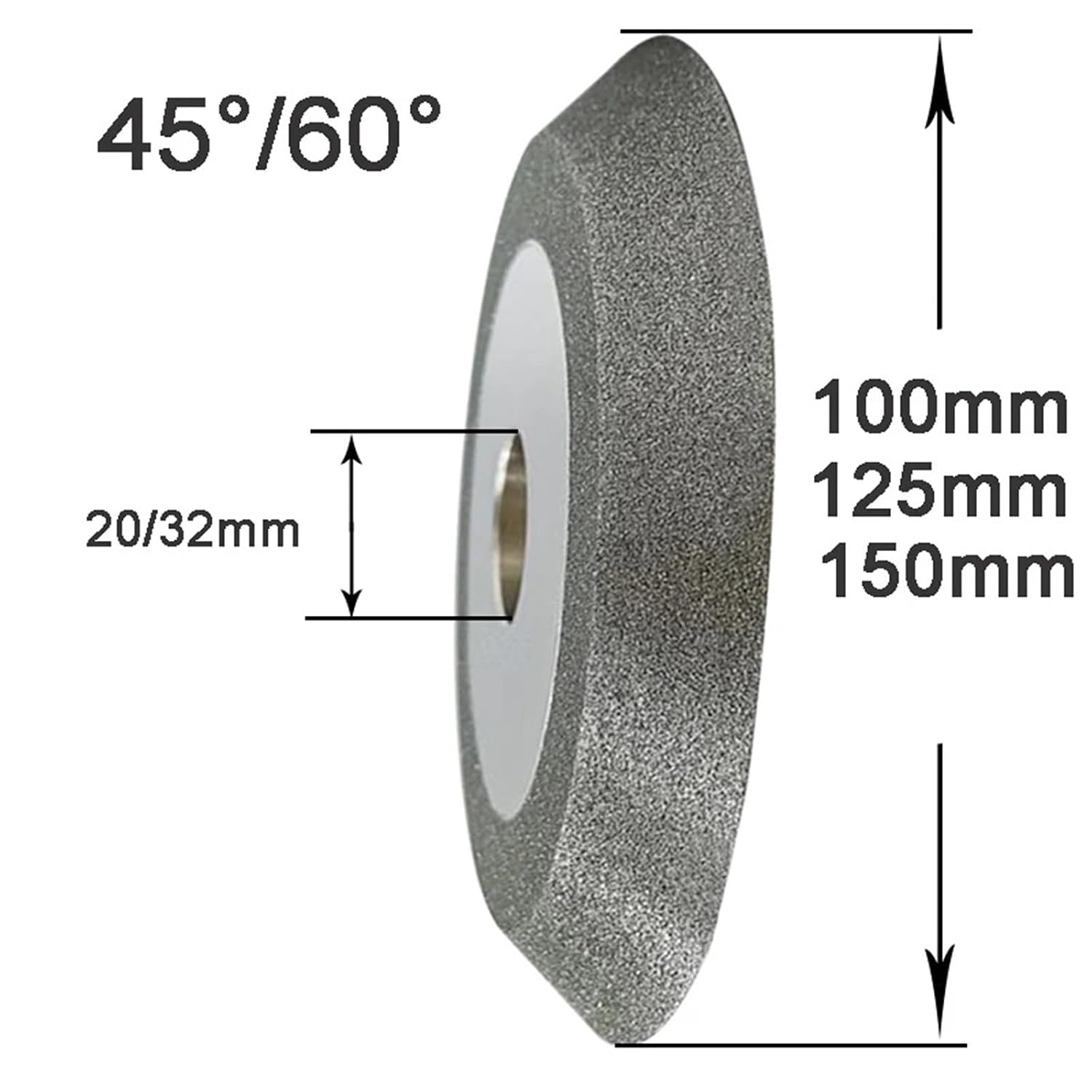 4/5/6 Inch Diamond Wheel 100mm 125mm 150mm TCT Saw Blade Sharpening Tools Diamond Grinding Wheels(150mm. Arbor 32mm,100,45 Degree)