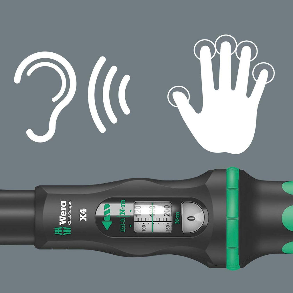 WERA 05075654001 Click-Torque X 4 Torque Wrench for Insert Tools, 40-200 Nm, 14x18 x 40-200 Nm