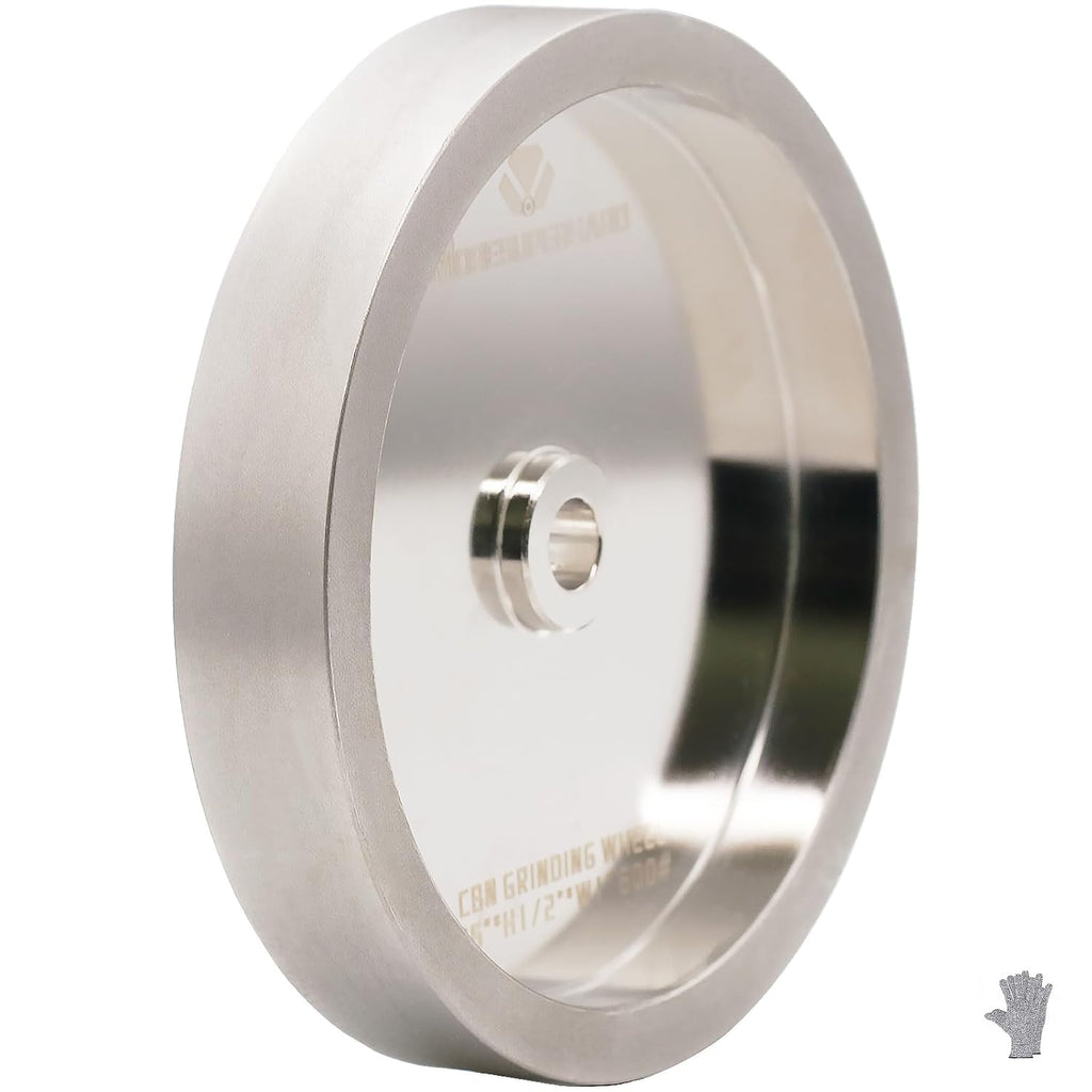 CBN Grinding Wheel 6 inch 600&1000 Grit,1/2' Bore,1' Wide,for All Kinds of 6 inch Bench Grinders,for Sharpening High Speed Steel Tools WoodTurining Tools
