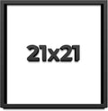 21x21 Shadow Box Black Solid Wood Display Frame with White Acid-Free Backing UV Acrylic & Hanging Hardware - with 3/4' Usable Depth