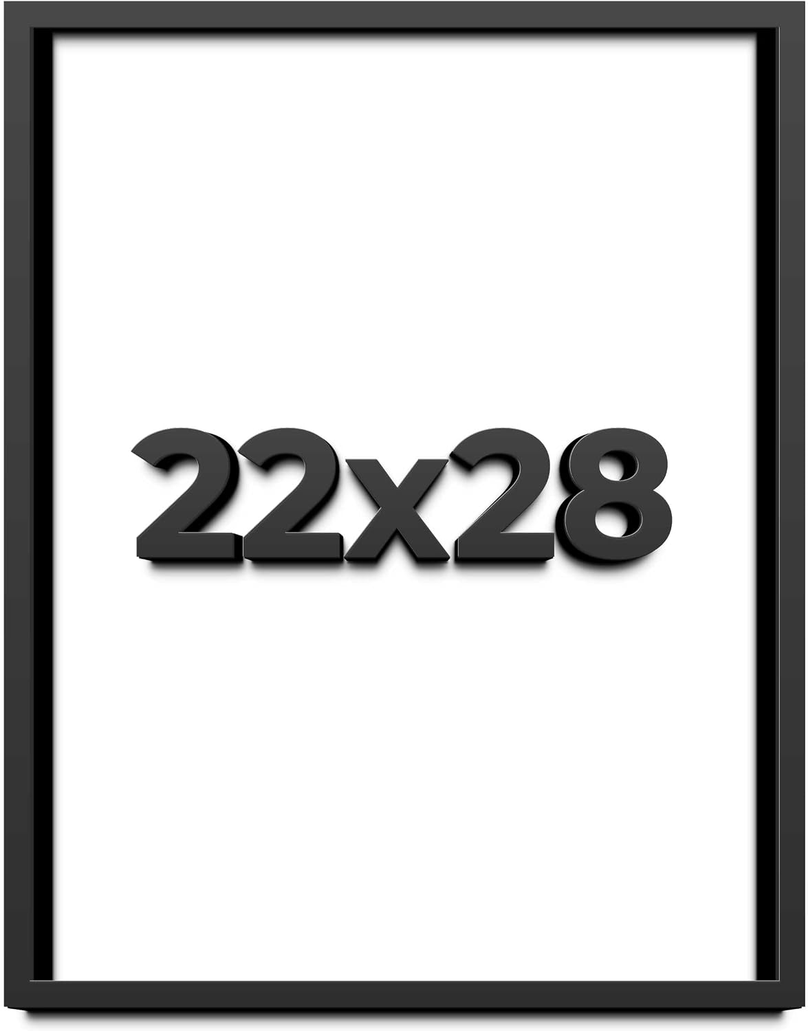 22x28 Shadow Box Black Solid Wood Display Frame with White Acid-Free Backing UV Acrylic & Hanging Hardware - with 3/4' Usable Depth