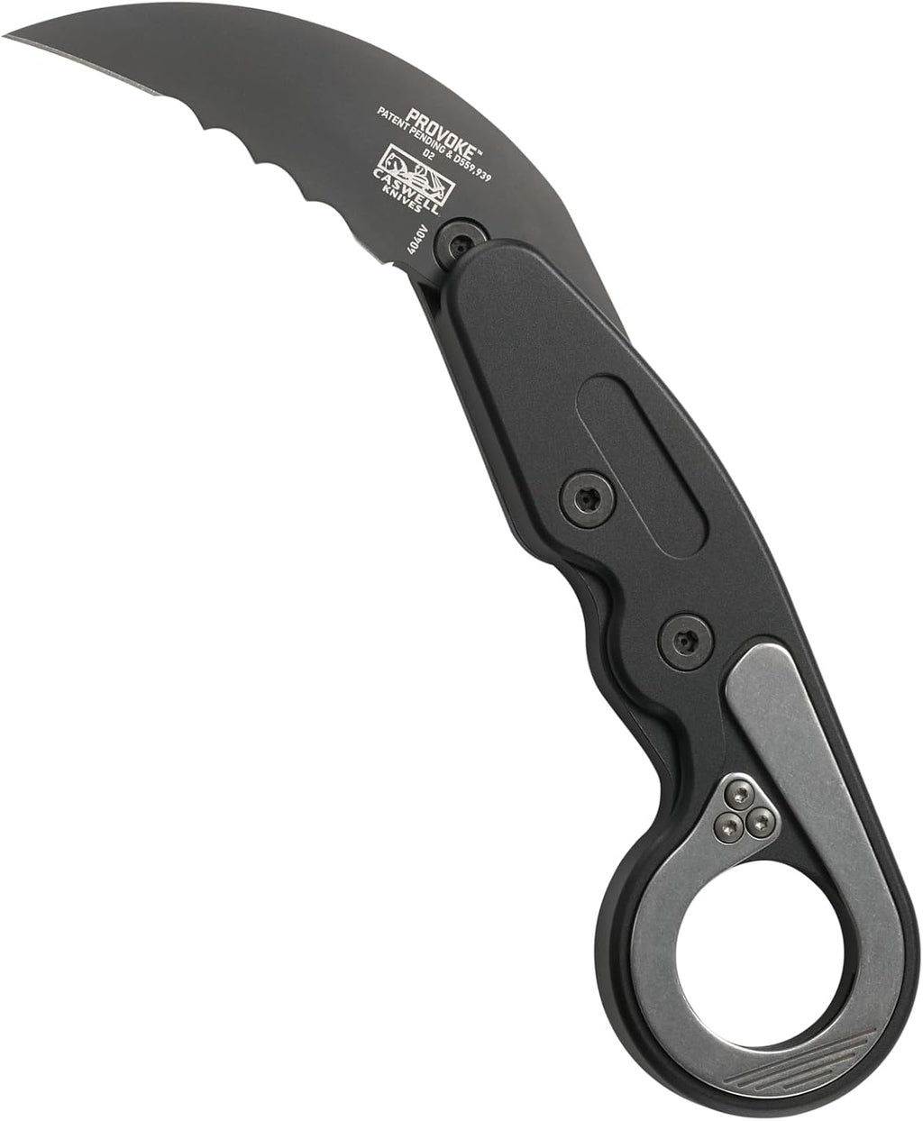 CRKT Provoke Folding Knife with Kinematic: Morphing Karambit, D2 Veff Serrations Blade, Aluminum Handle, Pocket Clip, 4040V