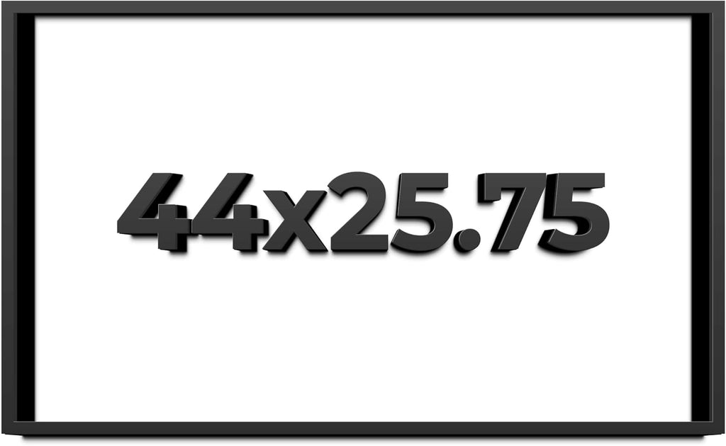 44x25.75 Shadow Box Black Solid Wood Display Frame with White Acid-Free Backing UV Acrylic & Hanging Hardware - with 3/4' Usable Depth