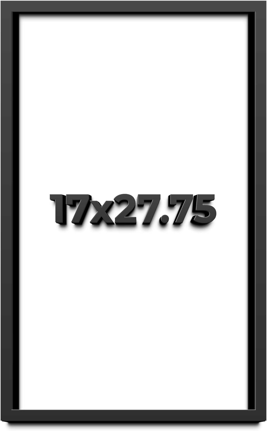 17x27.75 Shadow Box Black Solid Wood Display Frame with White Acid-Free Backing UV Acrylic & Hanging Hardware - with 3/4' Usable Depth